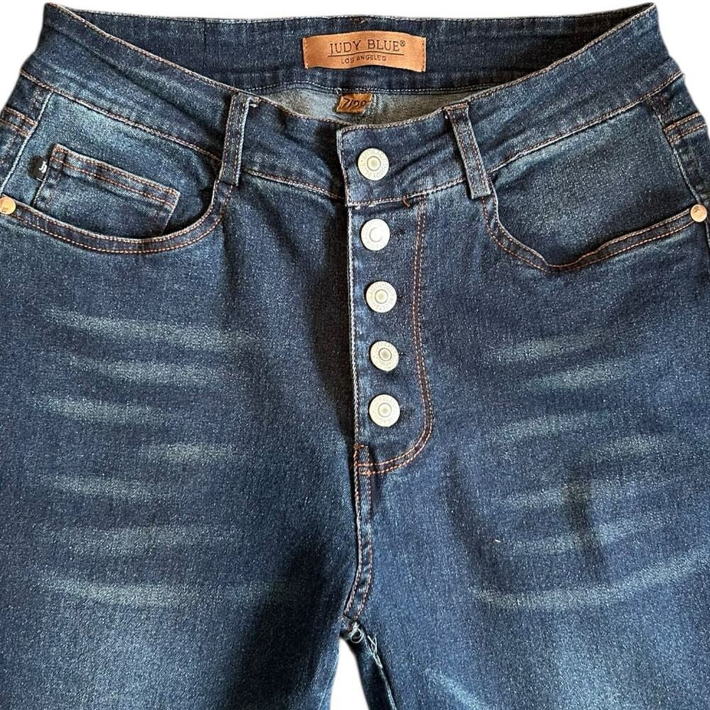Judy Blue Sienna High Rise Button Fly Straight Leg Jeans Sz 7 - Picture 3 of 14